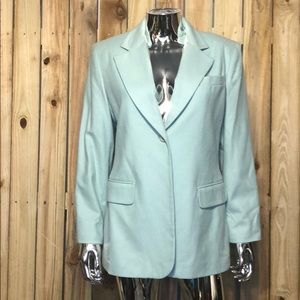 Neiman Marcus mint wool blazer